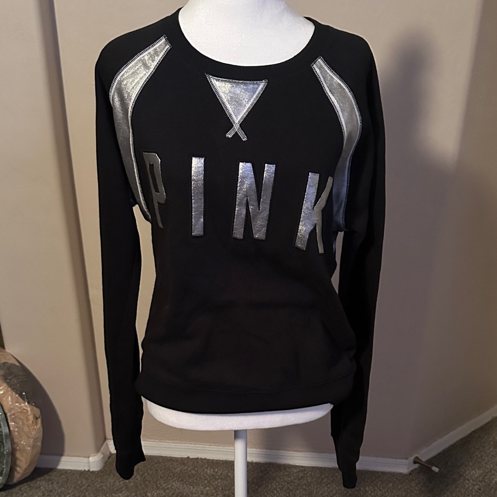 Vs pink Black and Silver Women's Top
